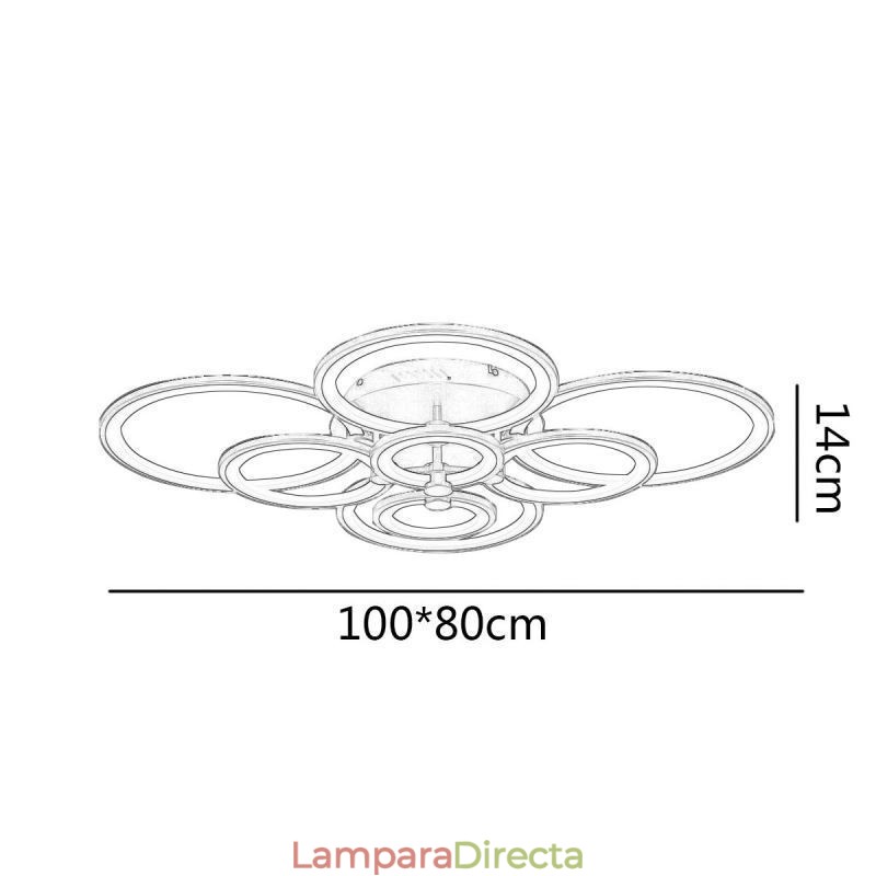 Lámpara de techo moderna con anillo circular y luz regulable