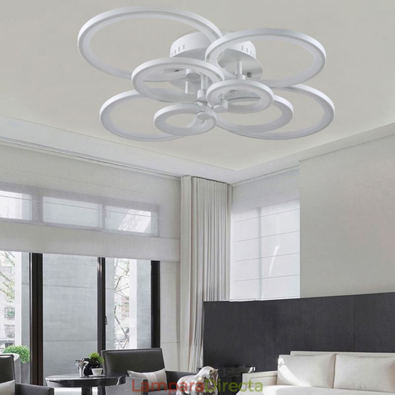 Lámpara de techo moderna con anillo circular y luz regulable