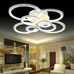 Lámpara de techo moderna con anillo circular y luz regulable