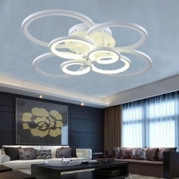 Lámpara de techo moderna con anillo circular y luz regulable