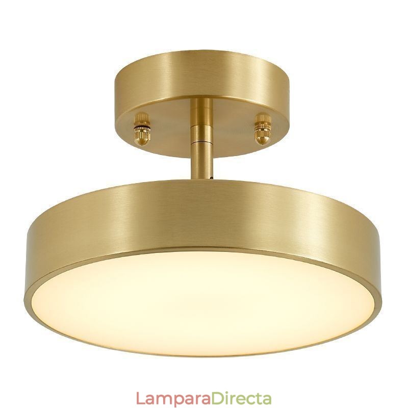 Mini lámpara de techo redonda de cobre dorado