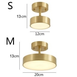 Mini lámpara de techo redonda de cobre dorado