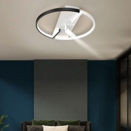Lámpara de techo acrílica blanca y negra con foco de iluminación