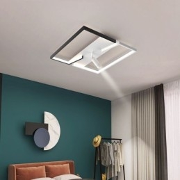 Lámpara de techo acrílica blanca y negra con foco de iluminación