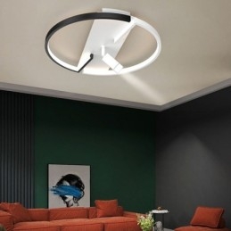 Lámpara de techo acrílica blanca y negra con foco de iluminación