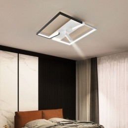 Lámpara de techo acrílica blanca y negra con foco de iluminación
