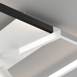 Lámpara de techo acrílica blanca y negra con foco de iluminación