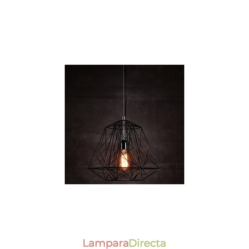 Lámpara colgante con pantalla trenzada negra
