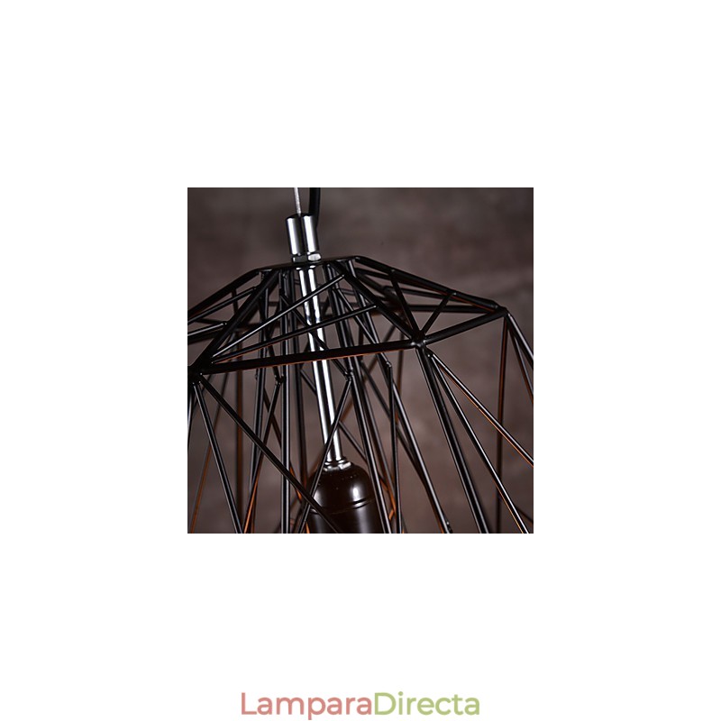 Lámpara colgante con pantalla trenzada negra