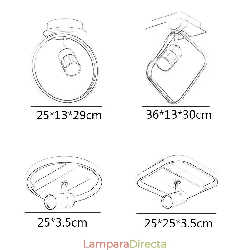 Lámpara de techo acrílica minimalista con foco decorativo.