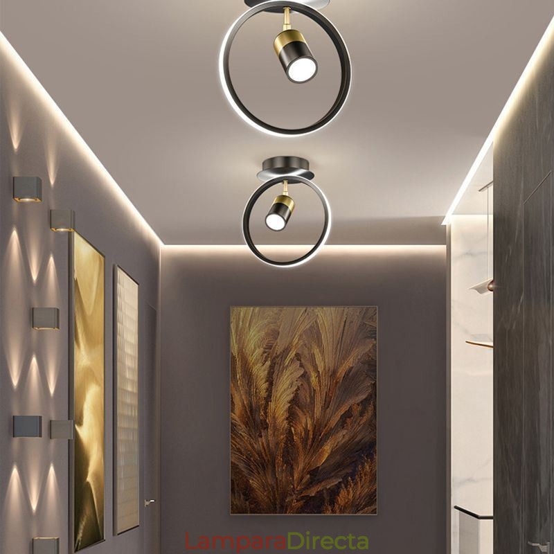 Lámpara de techo acrílica minimalista con foco decorativo.