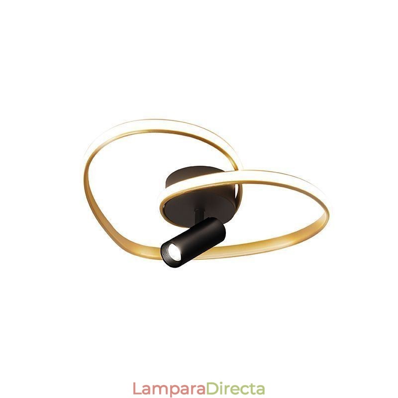 Foco de iluminación con forma de corazón de oro cepillado y montaje empotrado