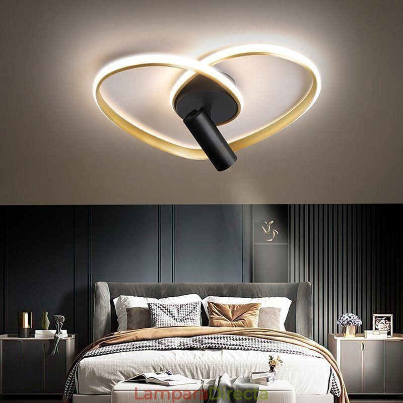 Foco de iluminación con forma de corazón de oro cepillado y montaje empotrado