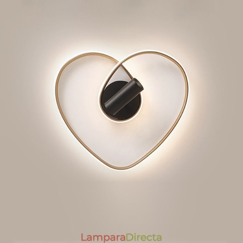 Foco de iluminación con forma de corazón de oro cepillado y montaje empotrado