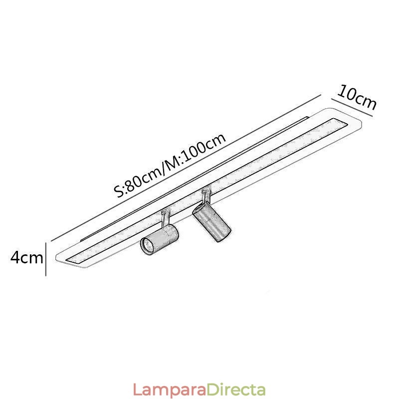 Lámpara de techo acrílica empotrada lineal