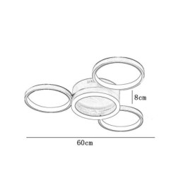 Lámpara de techo empotrada de 4 anillos