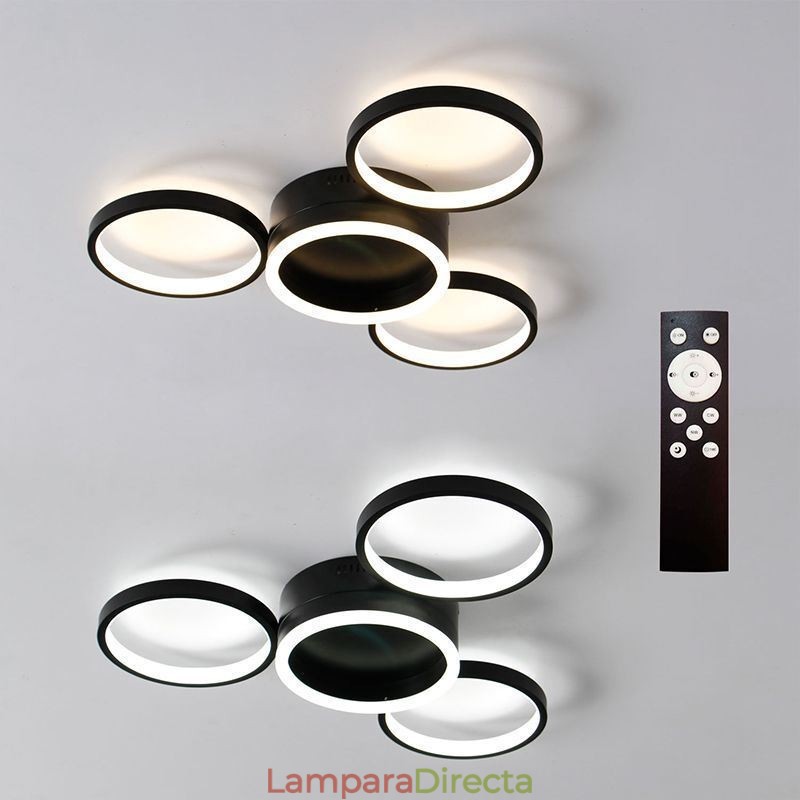 Lámpara de techo empotrada de 4 anillos