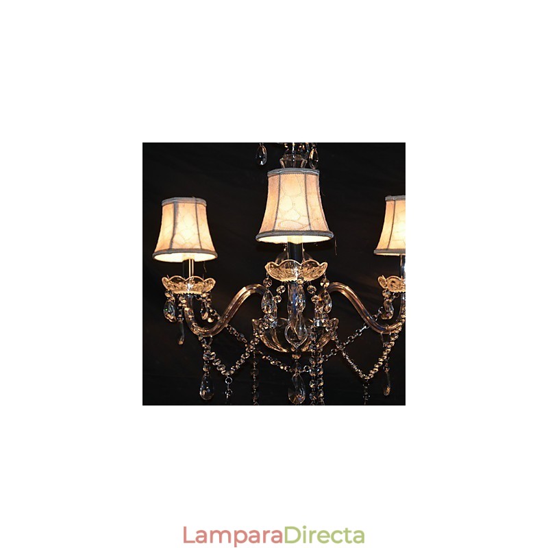 Lámpara de araña moderna y espléndida de 3 luces con brazo de cristal