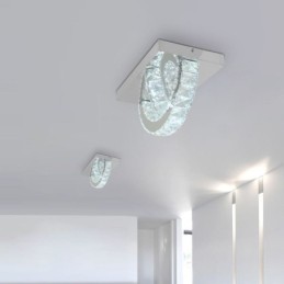 Lámpara de techo de cristal con montaje empotrado de anillo semicircular