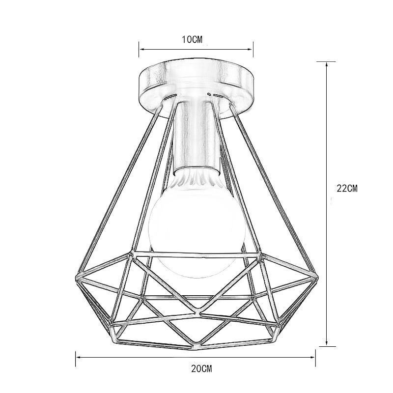 Lámpara de techo empotrada en forma de diamante