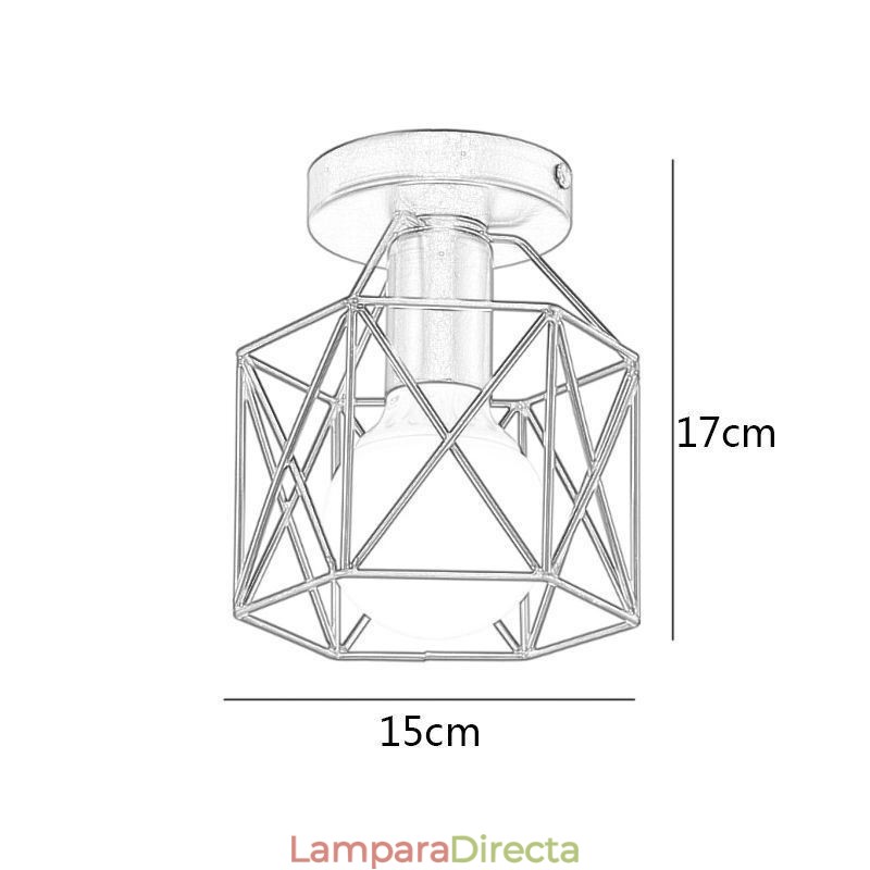Lámpara de techo empotrada con jaula de metal
