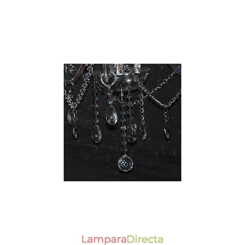 Lámpara de araña moderna y espléndida de 3 luces con brazo de cristal