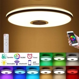 Lámpara de techo empotrada colorida con función de temporización y altavoz de música Bluetooth