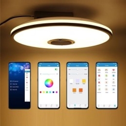 Lámpara de techo empotrada colorida con función de temporización y altavoz de música Bluetooth