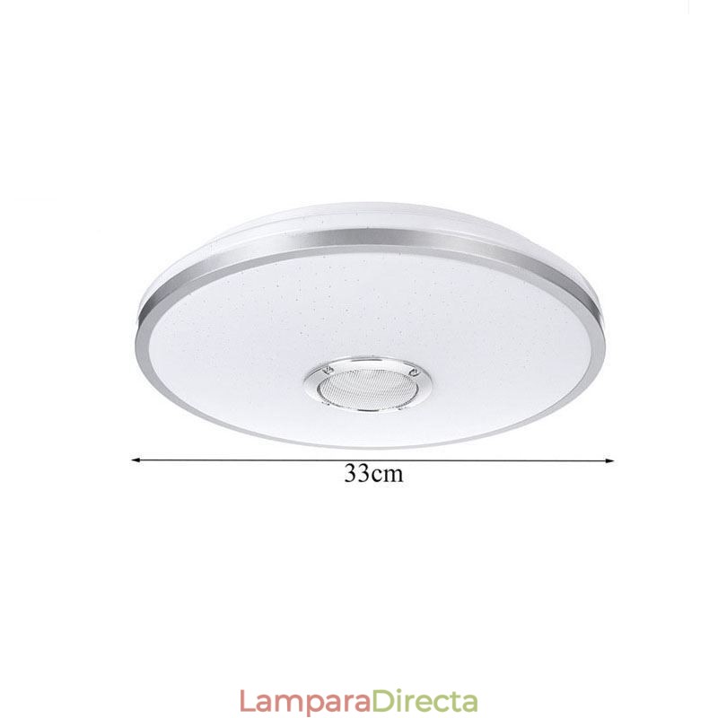 Lámpara de techo empotrada colorida con función de temporización y altavoz de música Bluetooth