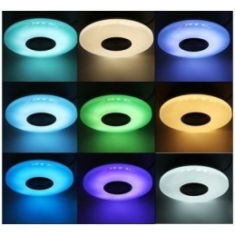 Lámpara decorativa empotrada con control remoto por aplicación y altavoz musical Bluetooth