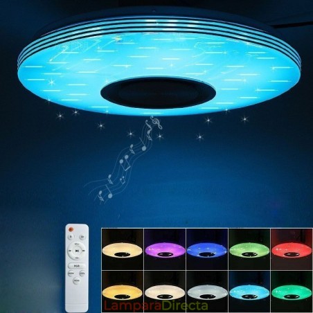 Lámpara de techo empotrada, lámpara decorativa con control remoto por aplicación, altavoz de música Bluetooth Lámpara de techo empotrada, lámpara decorativa con control remoto por aplicación, altavoz de música Bluetooth