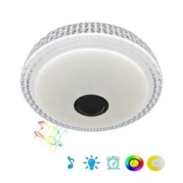 Lámpara de techo decorativa con control remoto por aplicación, altavoz de música Bluetooth, montaje empotrado
