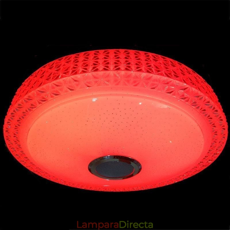 Lámpara de techo decorativa con control remoto por aplicación, altavoz de música Bluetooth, montaje empotrado