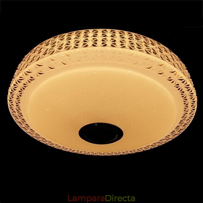Lámpara de techo decorativa con control remoto por aplicación, altavoz de música Bluetooth, montaje empotrado