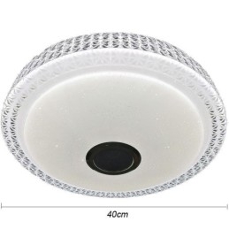Lámpara de techo decorativa con control remoto por aplicación, altavoz de música Bluetooth, montaje empotrado