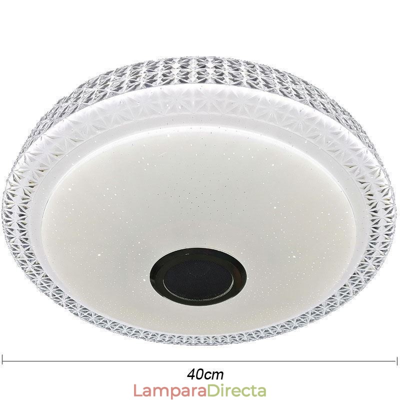 Lámpara de techo decorativa con control remoto por aplicación, altavoz de música Bluetooth, montaje empotrado
