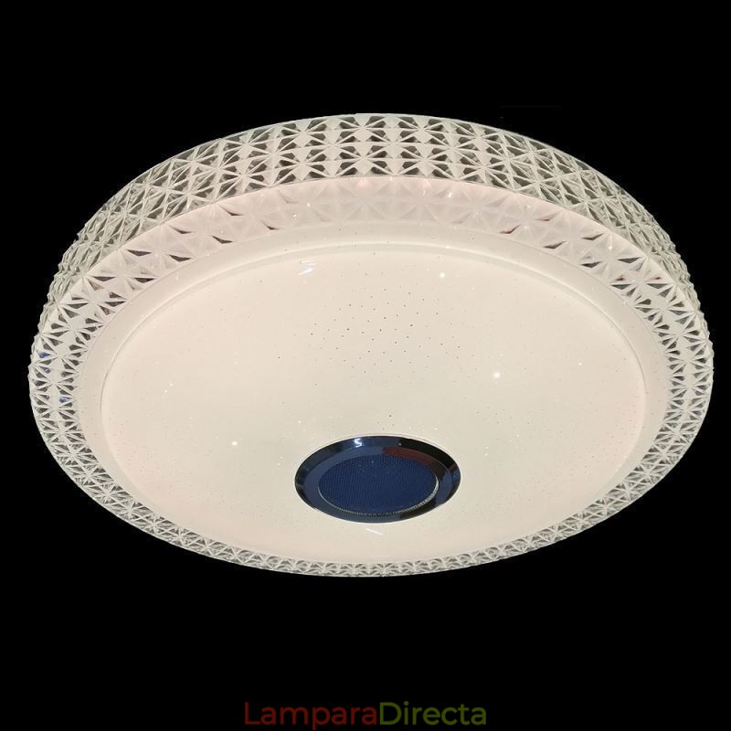 Lámpara de techo decorativa con control remoto por aplicación, altavoz de música Bluetooth, montaje empotrado
