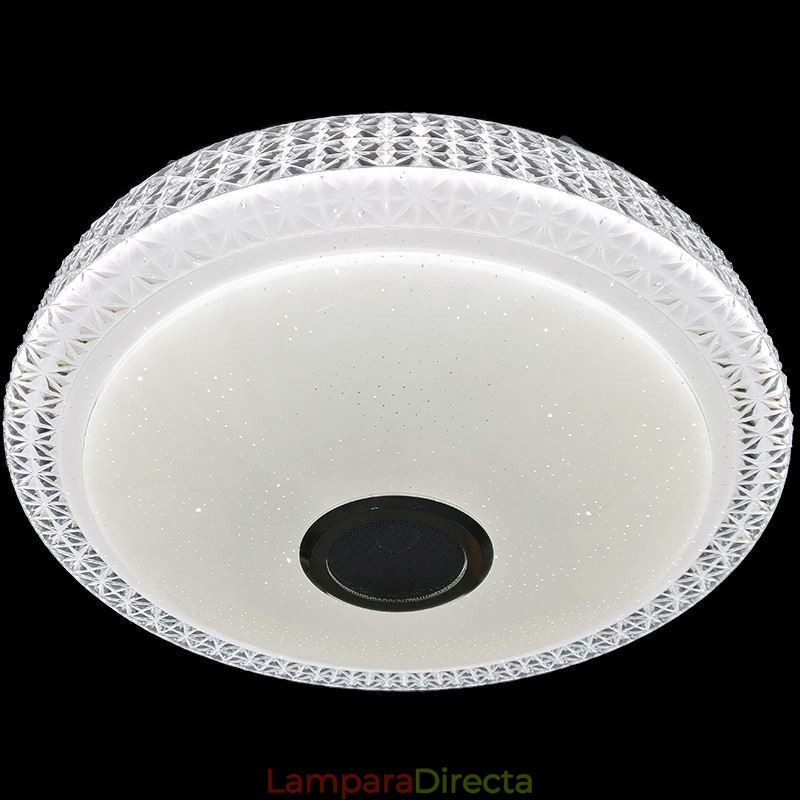 Lámpara de techo decorativa con control remoto por aplicación, altavoz de música Bluetooth, montaje empotrado