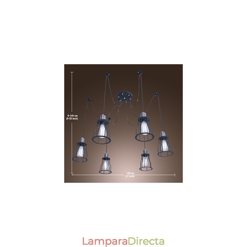 Lámpara de araña de pintura tradicional clásica vintage estilo mini