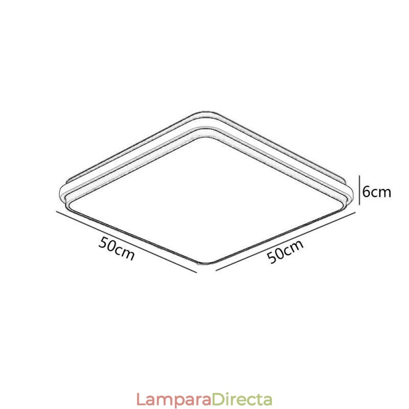 Lámpara de techo empotrada cuadrada minimalista, iluminación acrílica moderna