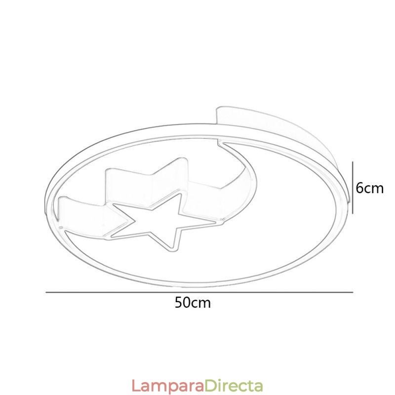 Lámpara de techo empotrada Moon & Star