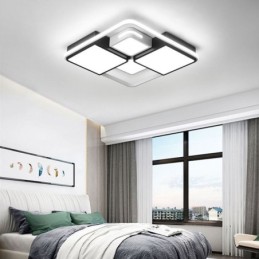 Lámpara de techo empotrada moderna de acrílico cuadrada en blanco y negro