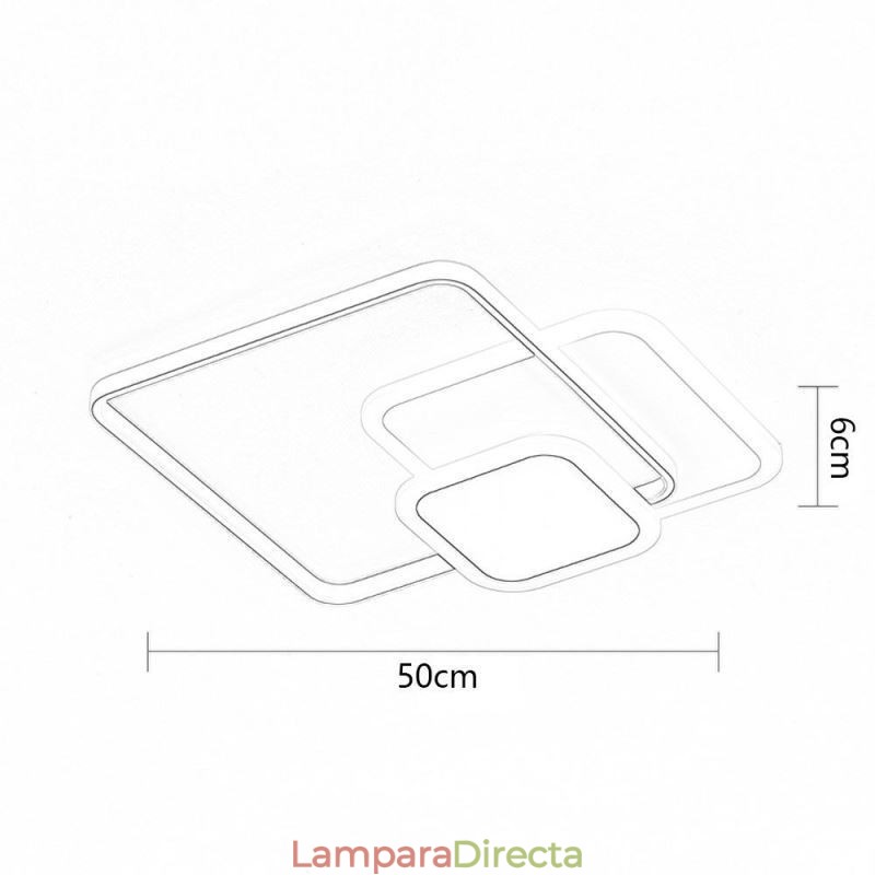 Lámpara de techo decorativa empotrada con marcos cuadrados