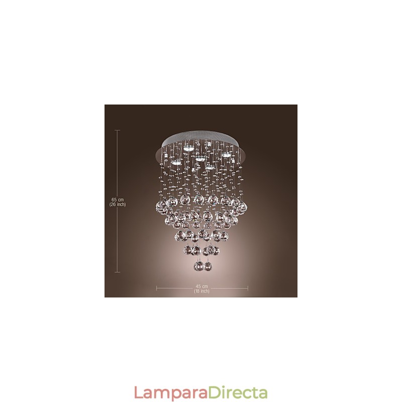 Lámpara de araña de cristal con diseño de 5 luces (cristal K9)