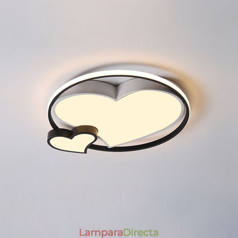 Lámpara de techo empotrada Double Hearts, iluminación decorativa