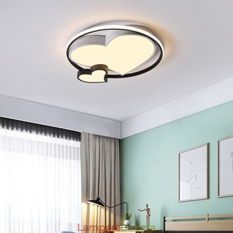Lámpara de techo empotrada Double Hearts, iluminación decorativa