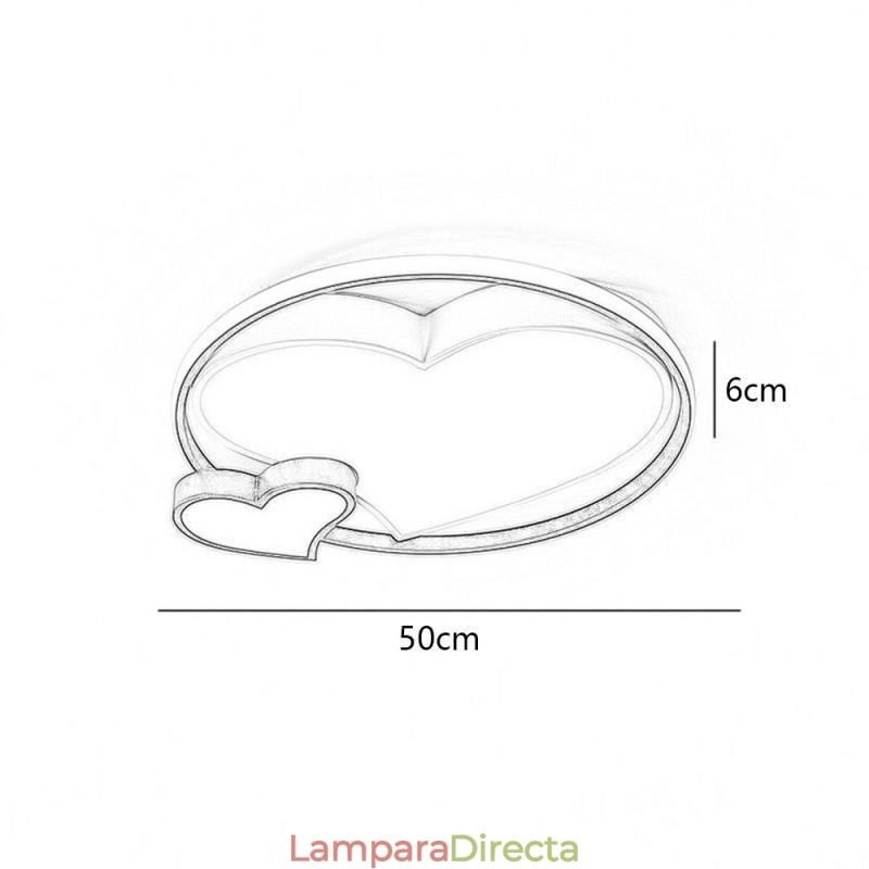 Lámpara de techo empotrada Double Hearts, iluminación decorativa