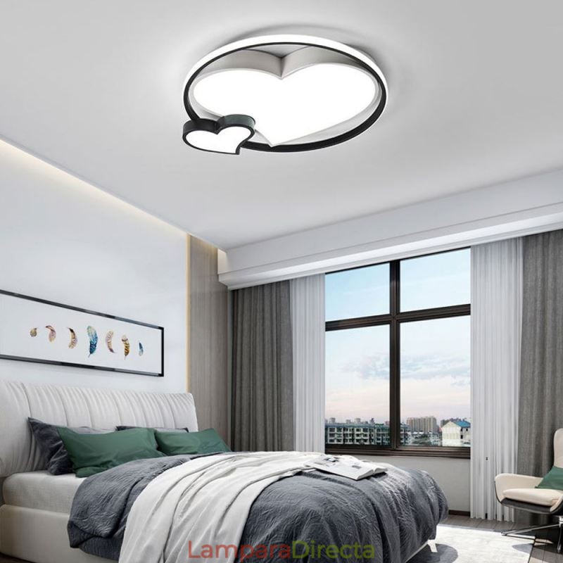 Lámpara de techo empotrada Double Hearts, iluminación decorativa