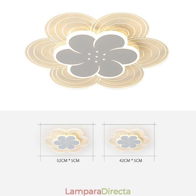 Preciosa lámpara de techo empotrada de pétalos, minimalista, de acrílico.