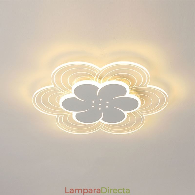 Preciosa lámpara de techo empotrada de pétalos, minimalista, de acrílico.